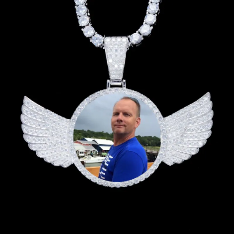 925S & VVS Moissanite 3D Wing Custom Picture Pendant sold by The GUU Shop