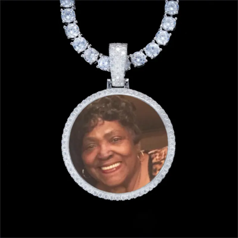 925S & VVS Moissanite 3D Circle Custom Picture Pendant sold by The GUU Shop