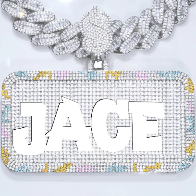 CUSTOM LETTER NECKLACE 3D COLORFUL SQUARE sold by The GUU Shop