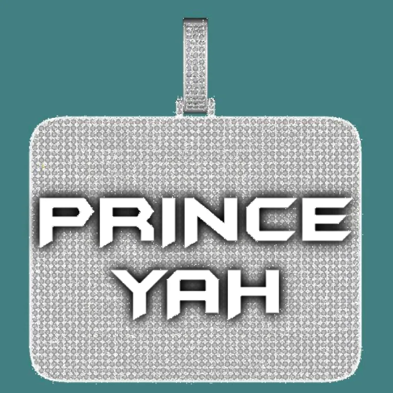 CUSTOM LETTER NECKLACE 3D BIG SQUARE sold by The GUU Shop