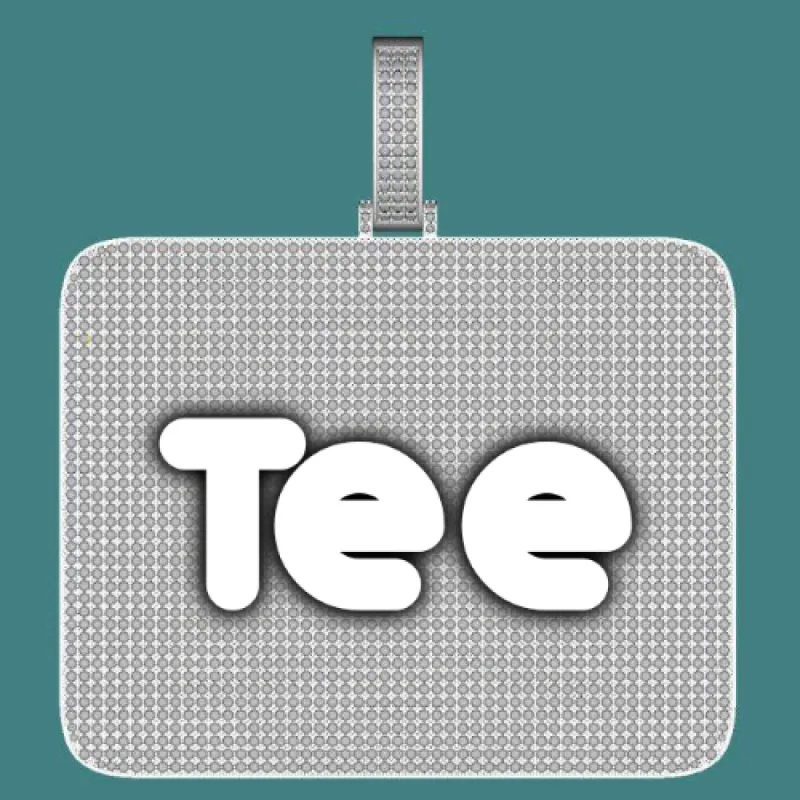 CUSTOM LETTER NECKLACE 3D BIG SQUARE sold by The GUU Shop