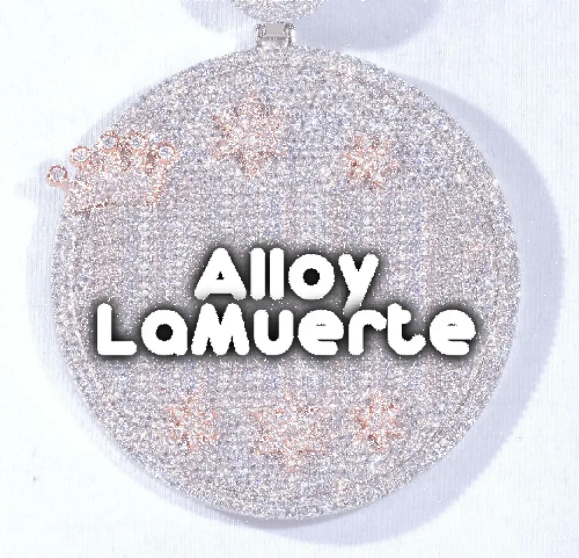 CUSTOM LETTER NECKLACE 3D BIG CROWN DISC sold by The GUU Shop