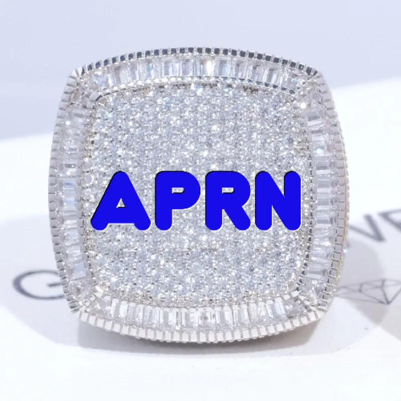 CUSTOM LETTER 3D ICED RING sold by The GUU Shop