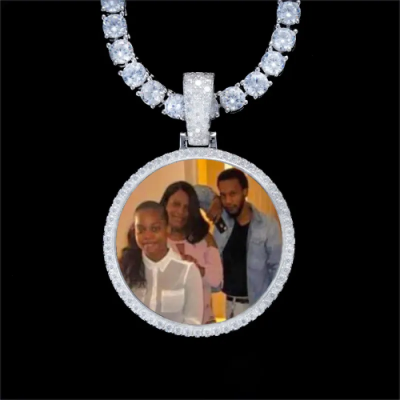 925S & VVS Moissanite 3D Circle Custom Picture Pendant sold by The GUU Shop