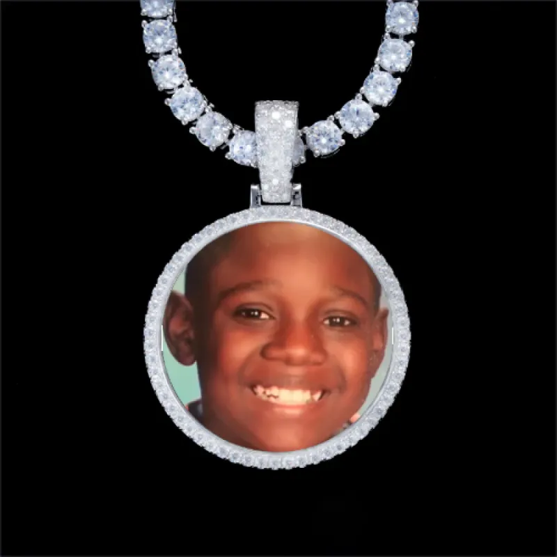 925S & VVS Moissanite 3D Circle Custom Picture Pendant sold by The GUU Shop