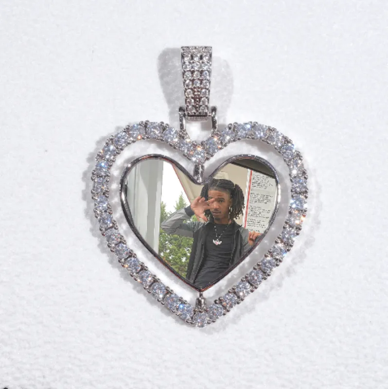 3D Spinning 2-Faced Heart Custom Picture Pendant sold by The GUU Shop