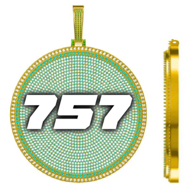 CUSTOM LETTER NECKLACE 3D BIG DISC sold by The GUU Shop