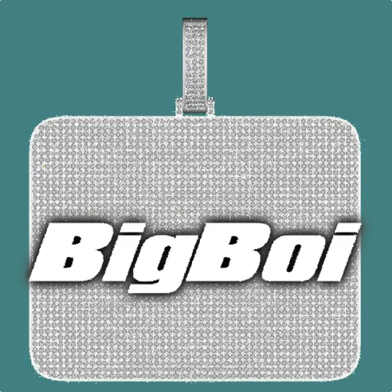 CUSTOM LETTER NECKLACE 3D BIG SQUARE sold by The GUU Shop