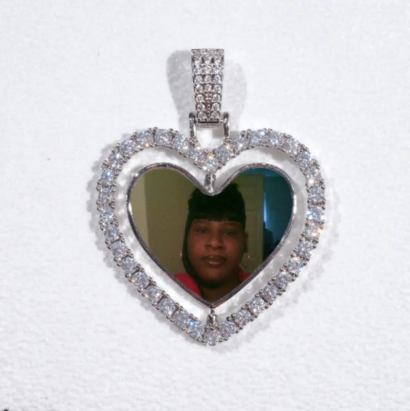 3D Spinning 2-Faced Heart Custom Picture Pendant sold by The GUU Shop