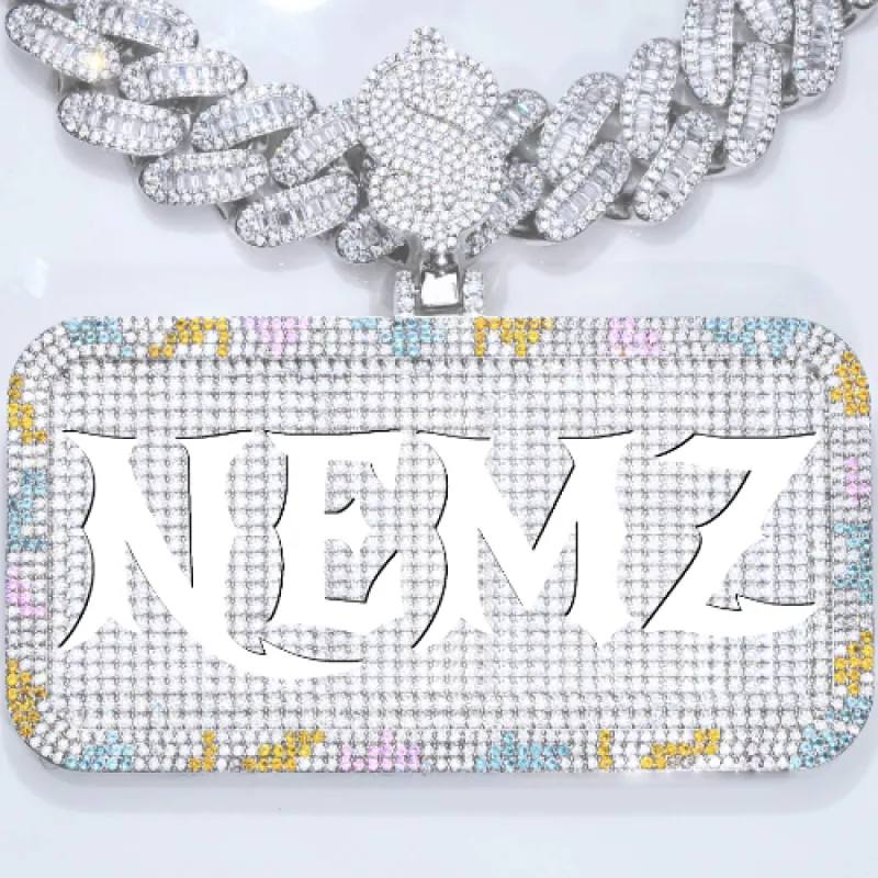 CUSTOM LETTER NECKLACE 3D COLORFUL SQUARE sold by The GUU Shop