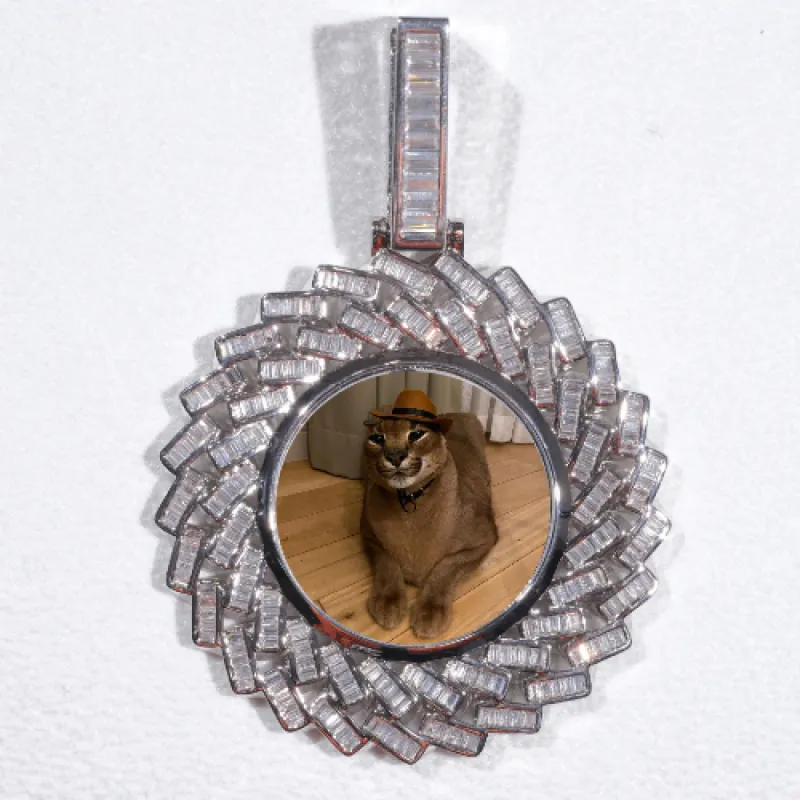 Large 3D Baguette Custom Picture Pendant sold by The GUU Shop