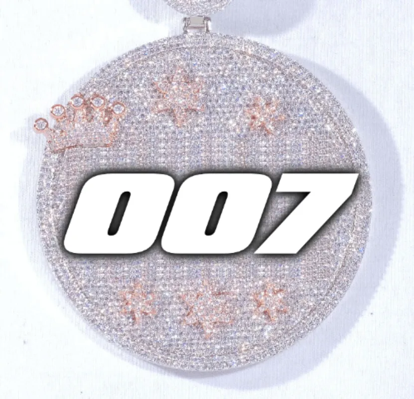 CUSTOM LETTER NECKLACE 3D BIG CROWN DISC sold by The GUU Shop