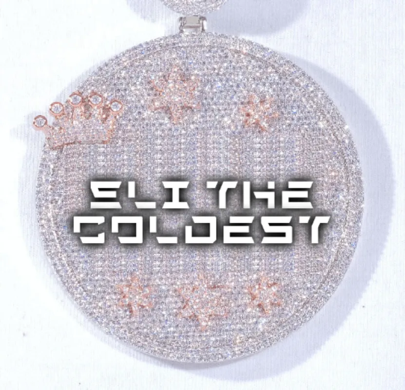 CUSTOM LETTER NECKLACE 3D BIG CROWN DISC sold by The GUU Shop