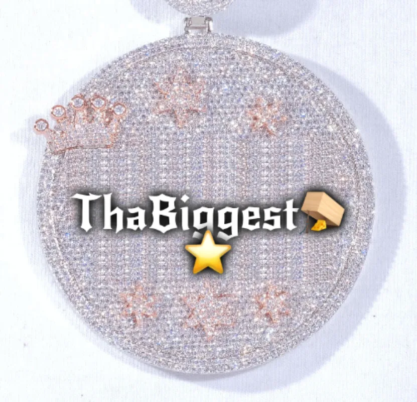 CUSTOM LETTER NECKLACE 3D BIG CROWN DISC made by The GUU Shop