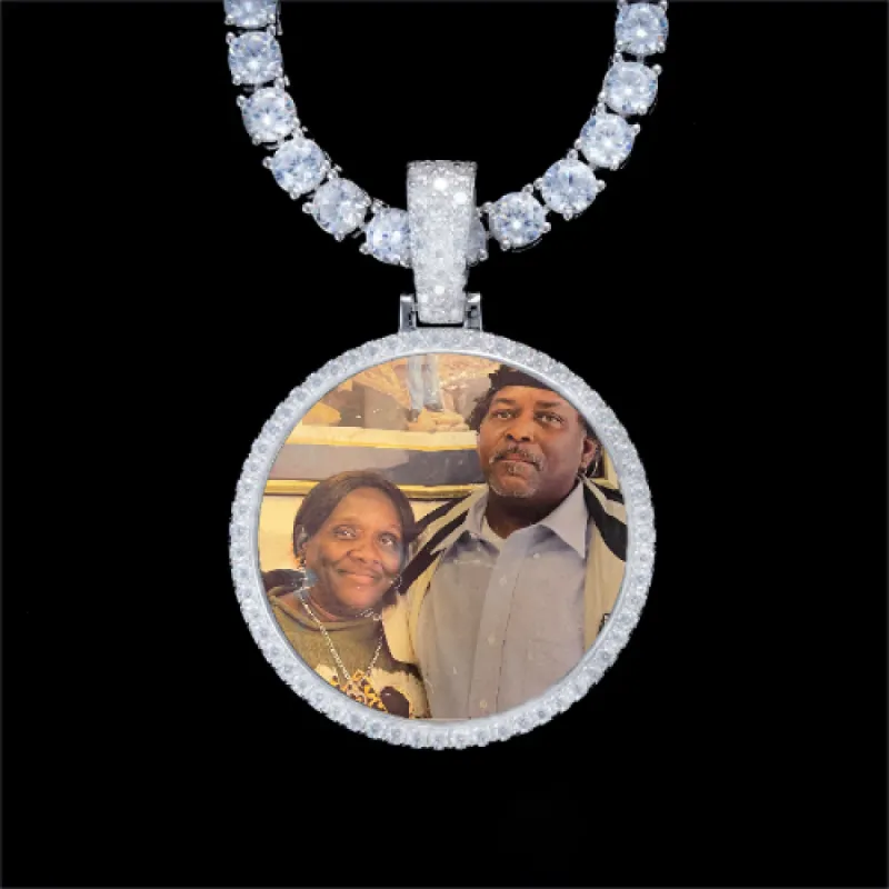 925S & VVS Moissanite 3D Circle Custom Picture Pendant sold by The GUU Shop