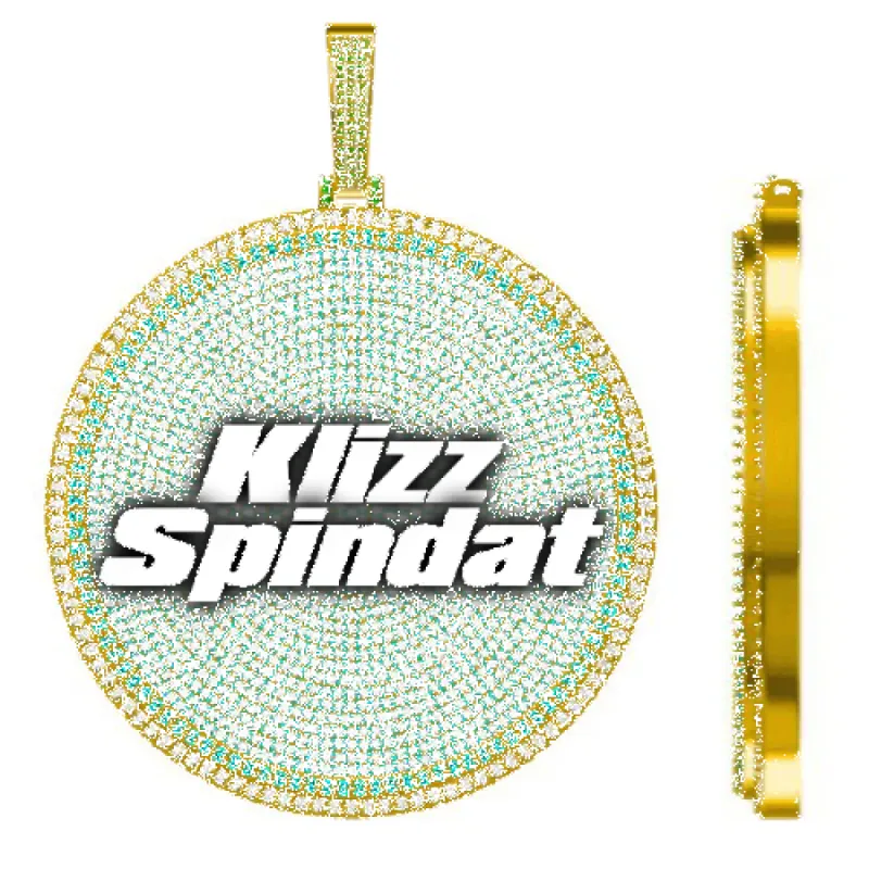 CUSTOM LETTER NECKLACE 3D BIG DISC sold by The GUU Shop