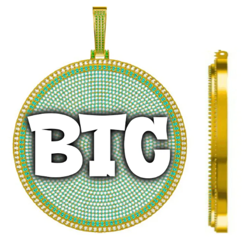 CUSTOM LETTER NECKLACE 3D BIG DISC sold by The GUU Shop