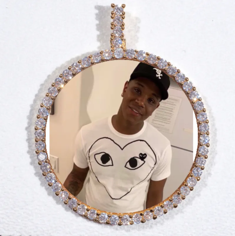 LARGE 3D CIRCLE CUSTOM PICTURE PENDANT sold by The GUU Shop