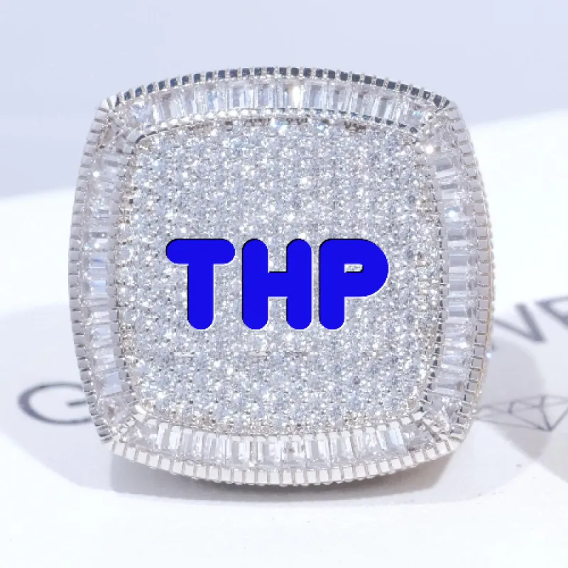 CUSTOM LETTER 3D ICED RING sold by The GUU Shop