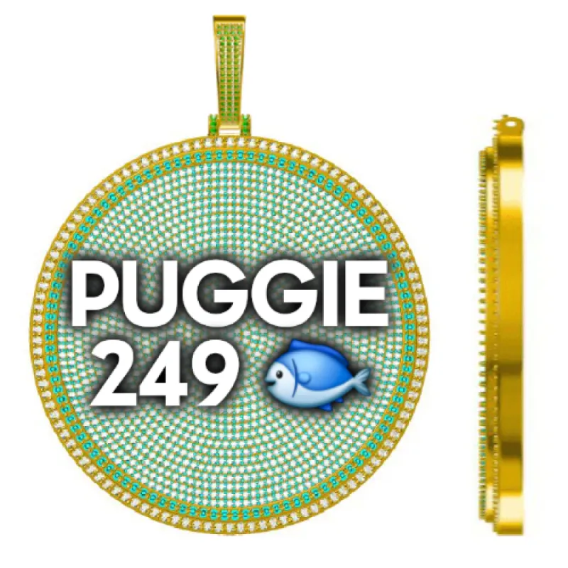 CUSTOM LETTER NECKLACE 3D BIG DISC sold by The GUU Shop