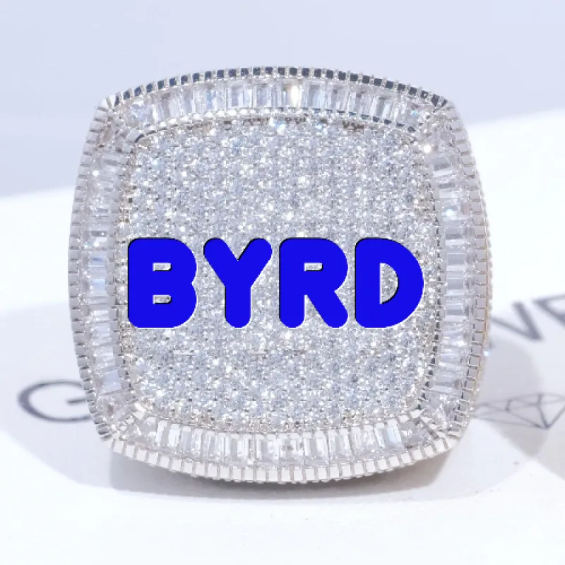 CUSTOM LETTER 3D ICED RING sold by The GUU Shop