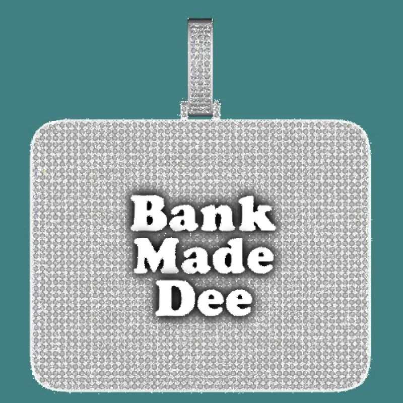 CUSTOM LETTER NECKLACE 3D BIG SQUARE sold by The GUU Shop