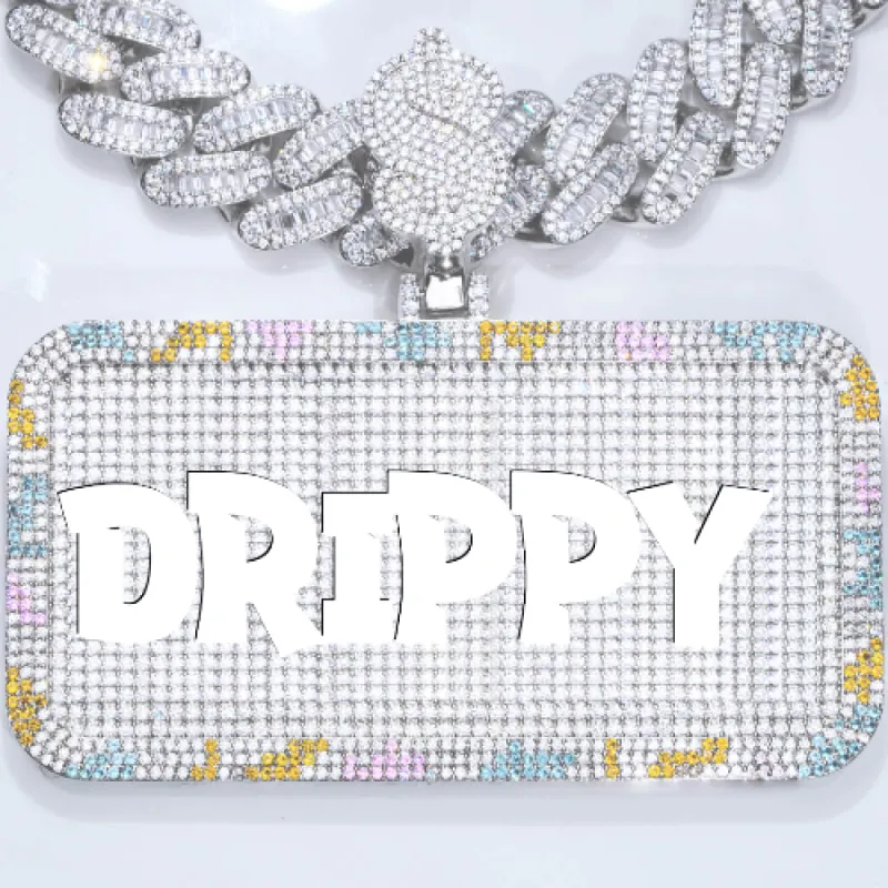 CUSTOM LETTER NECKLACE 3D COLORFUL SQUARE sold by The GUU Shop