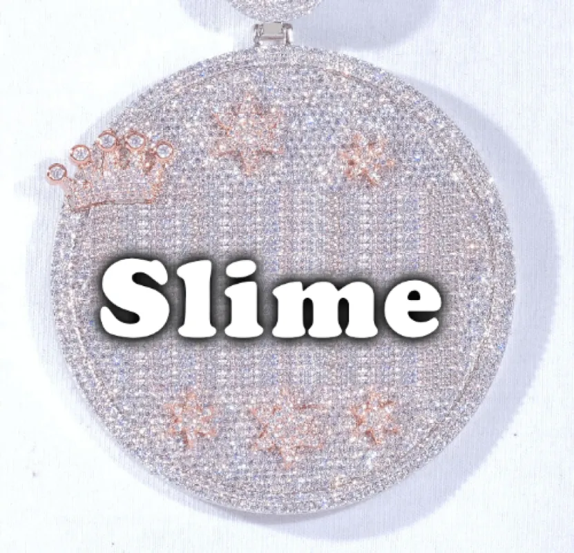 CUSTOM LETTER NECKLACE 3D BIG CROWN DISC sold by The GUU Shop