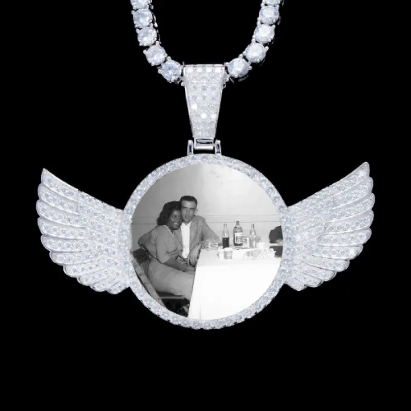 925S & VVS Moissanite 3D Wing Custom Picture Pendant sold by The GUU Shop