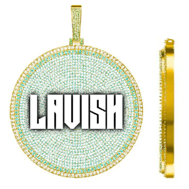 CUSTOM LETTER NECKLACE 3D BIG DISC sold by The GUU Shop