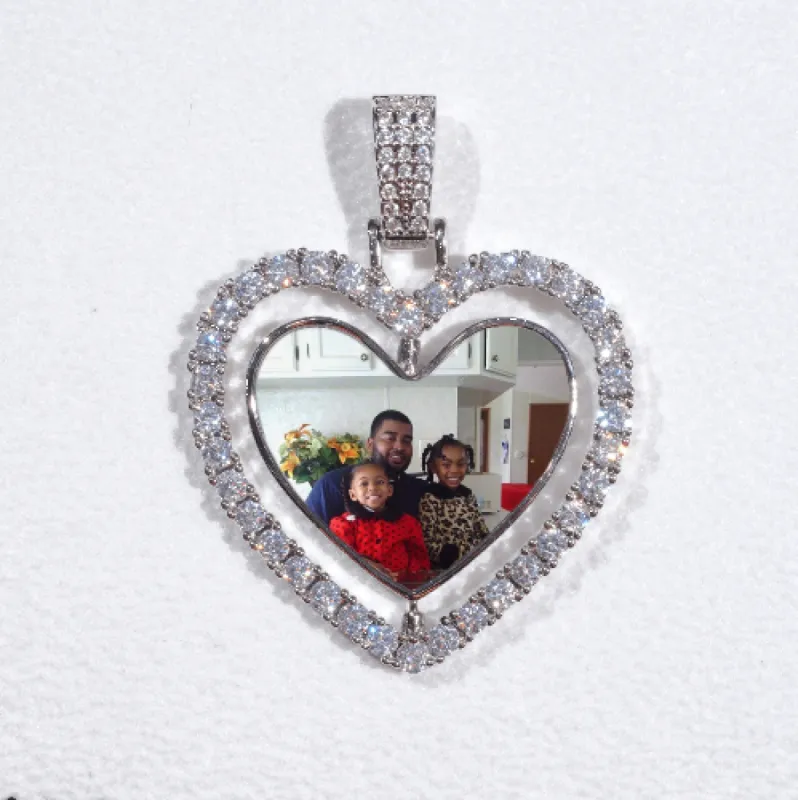 3D Spinning 2-Faced Heart Custom Picture Pendant sold by The GUU Shop