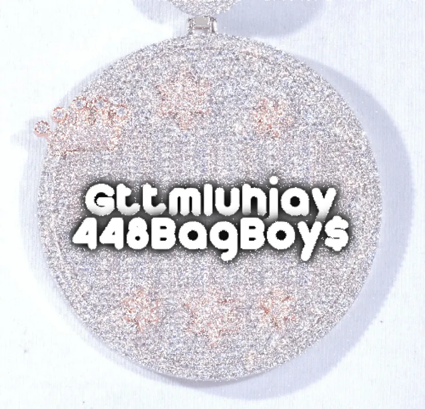 CUSTOM LETTER NECKLACE 3D BIG CROWN DISC made by The GUU Shop