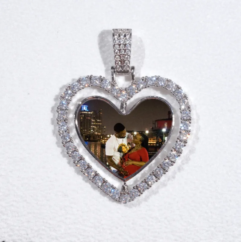 3D Spinning 2-Faced Heart Custom Picture Pendant sold by The GUU Shop