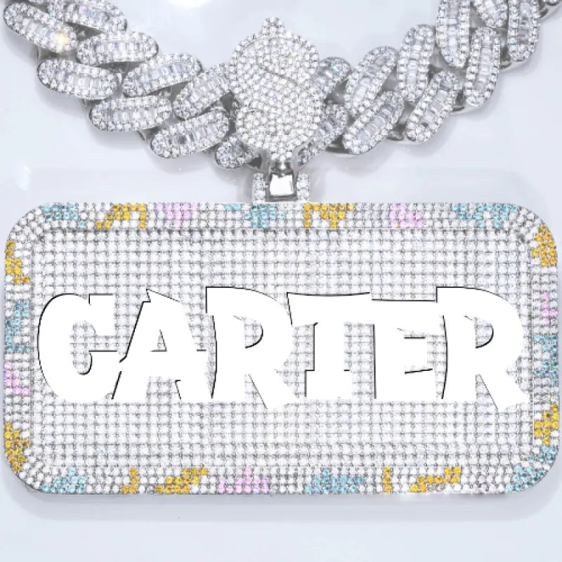 CUSTOM LETTER NECKLACE 3D COLORFUL SQUARE sold by The GUU Shop