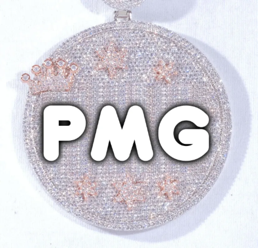 CUSTOM LETTER NECKLACE 3D BIG CROWN DISC made by The GUU Shop