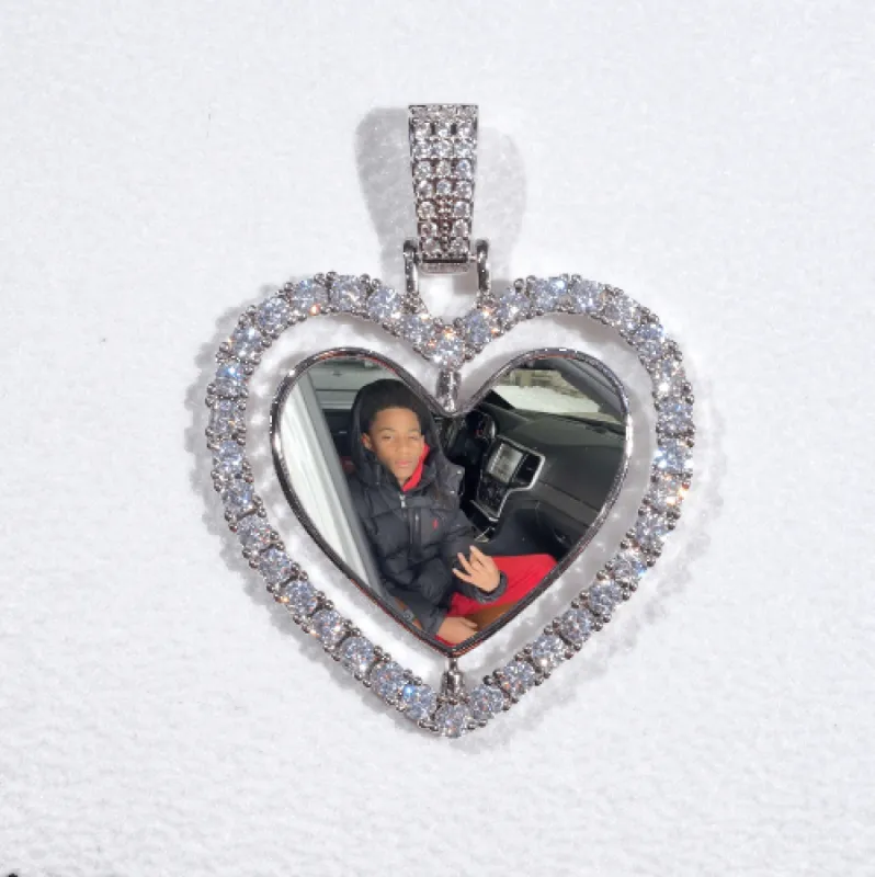 3D Spinning 2-Faced Heart Custom Picture Pendant sold by The GUU Shop