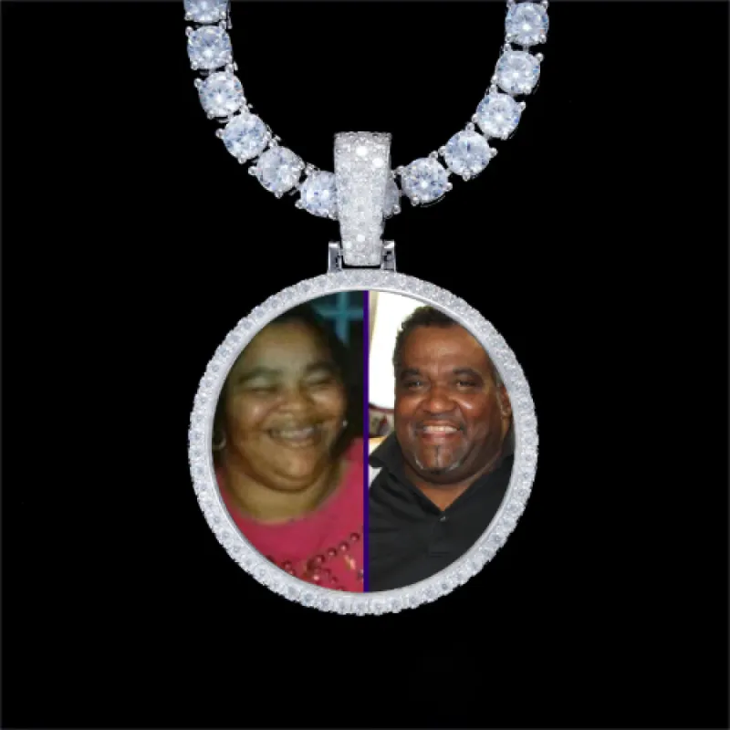 925S & VVS Moissanite 3D Circle Custom Picture Pendant sold by The GUU Shop