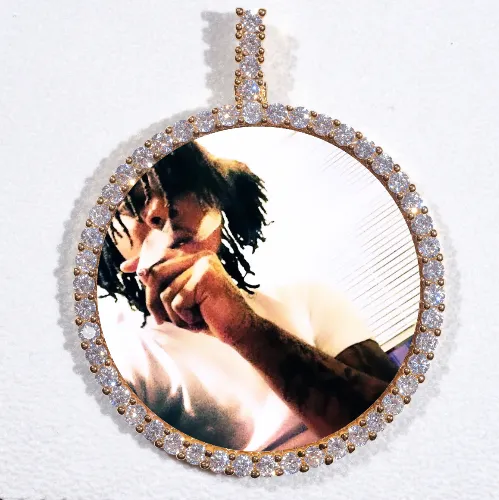 LARGE 3D CIRCLE CUSTOM PICTURE PENDANT sold by The GUU Shop