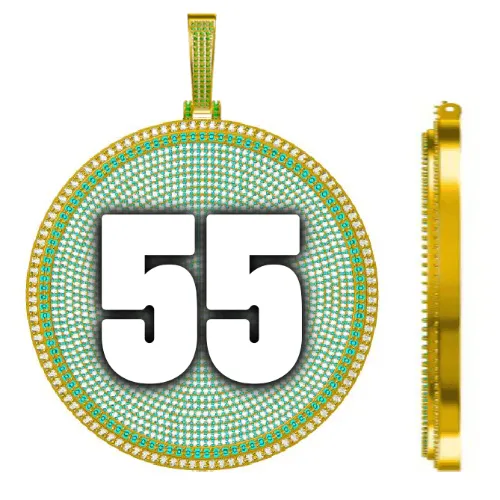 CUSTOM LETTER NECKLACE 3D BIG DISC sold by The GUU Shop