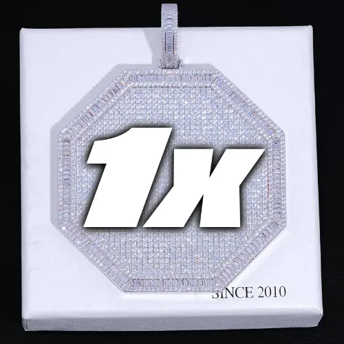 CUSTOM LETTER NECKLACE 3D BIG OCTAGON sold by The GUU Shop