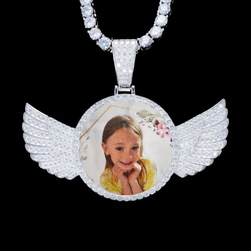 925S & VVS Moissanite 3D Wing Custom Picture Pendant sold by The GUU Shop