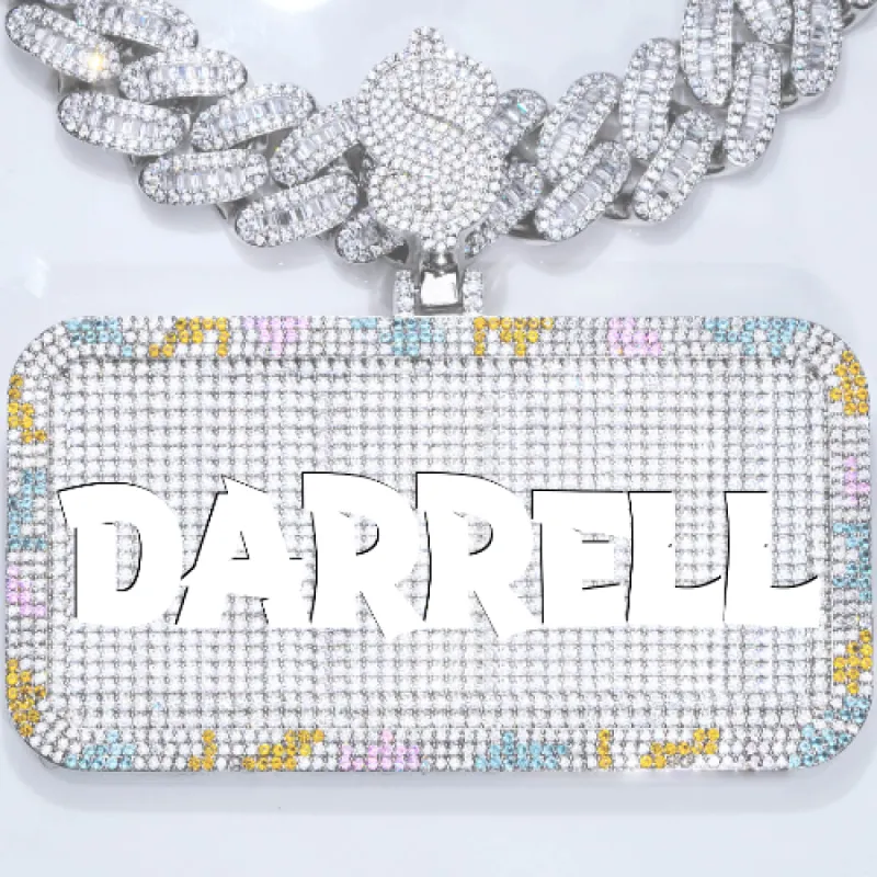 CUSTOM LETTER NECKLACE 3D COLORFUL SQUARE sold by The GUU Shop