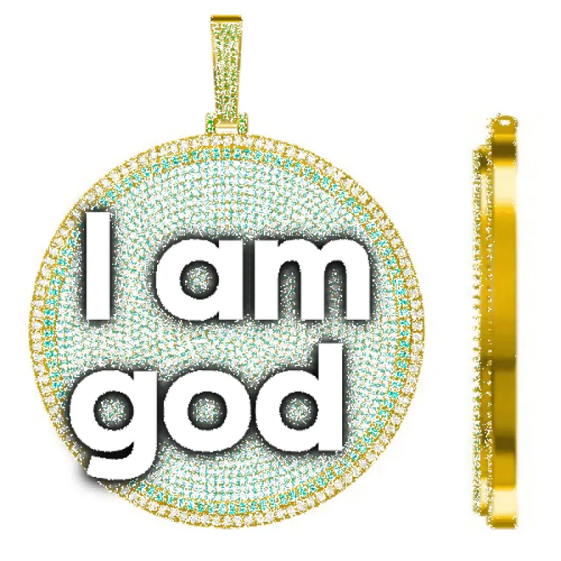 CUSTOM LETTER NECKLACE 3D BIG DISC sold by The GUU Shop