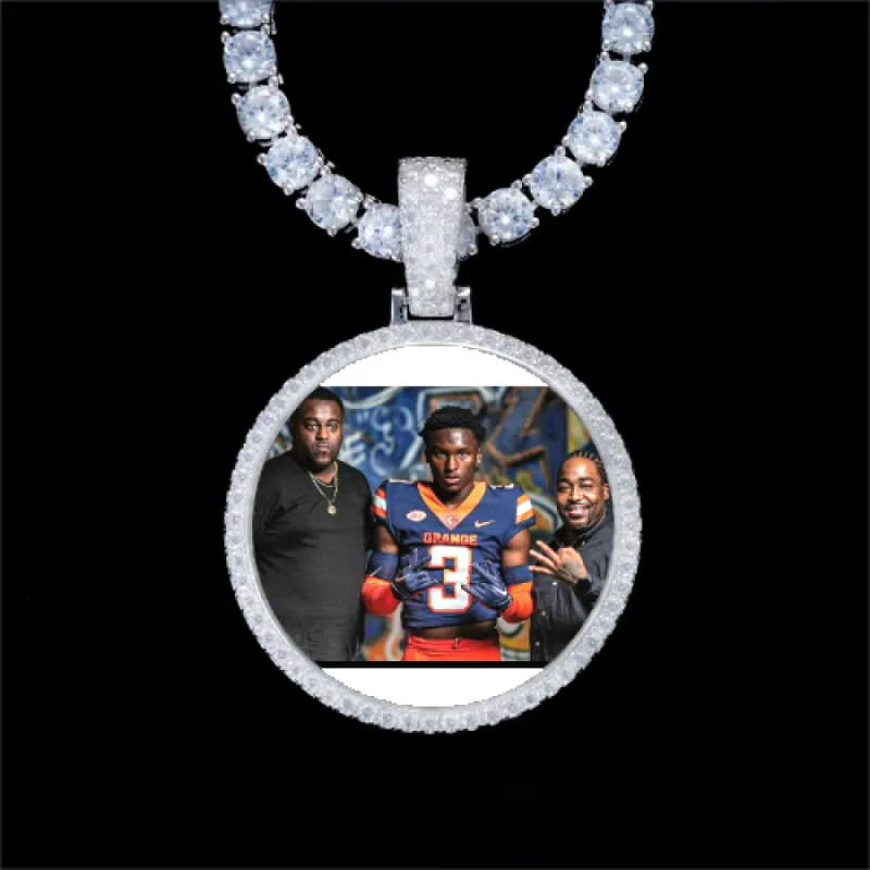 925S & VVS Moissanite 3D Circle Custom Picture Pendant sold by The GUU Shop