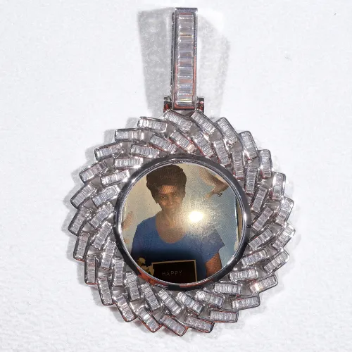 Large 3D Baguette Custom Picture Pendant sold by The GUU Shop