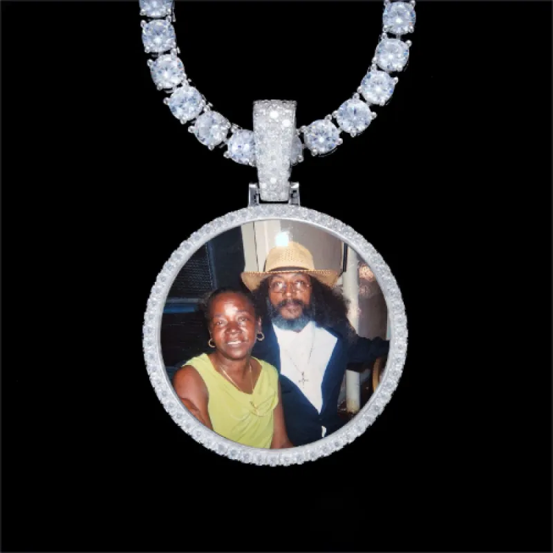 925S & VVS Moissanite 3D Circle Custom Picture Pendant sold by The GUU Shop