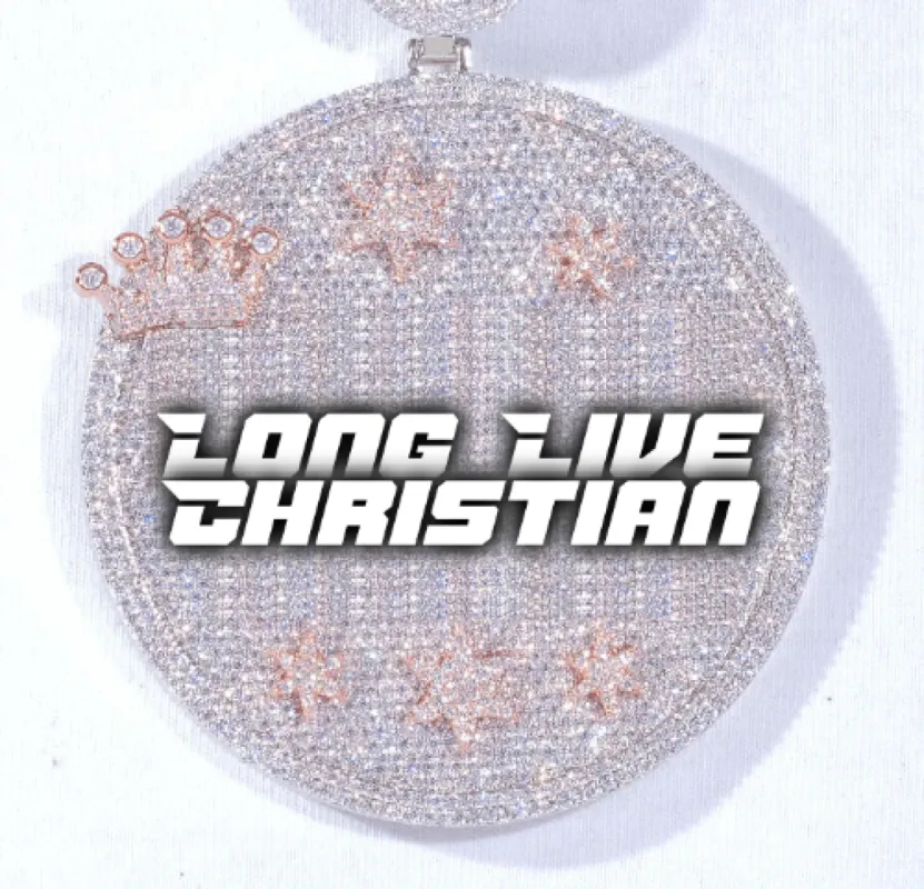 CUSTOM LETTER NECKLACE 3D BIG CROWN DISC sold by The GUU Shop