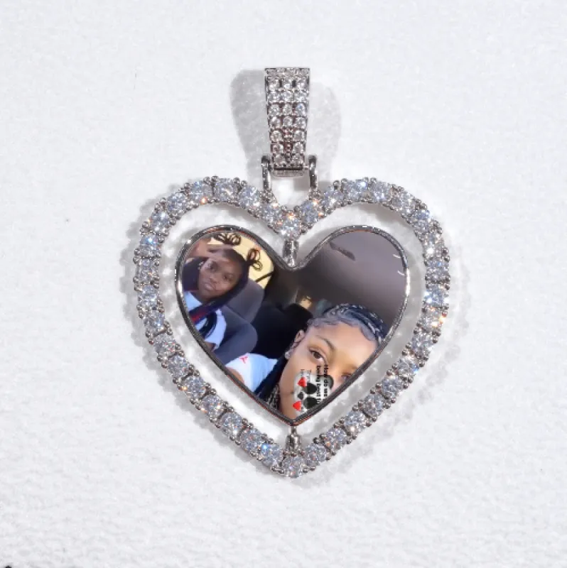 3D Spinning 2-Faced Heart Custom Picture Pendant sold by The GUU Shop