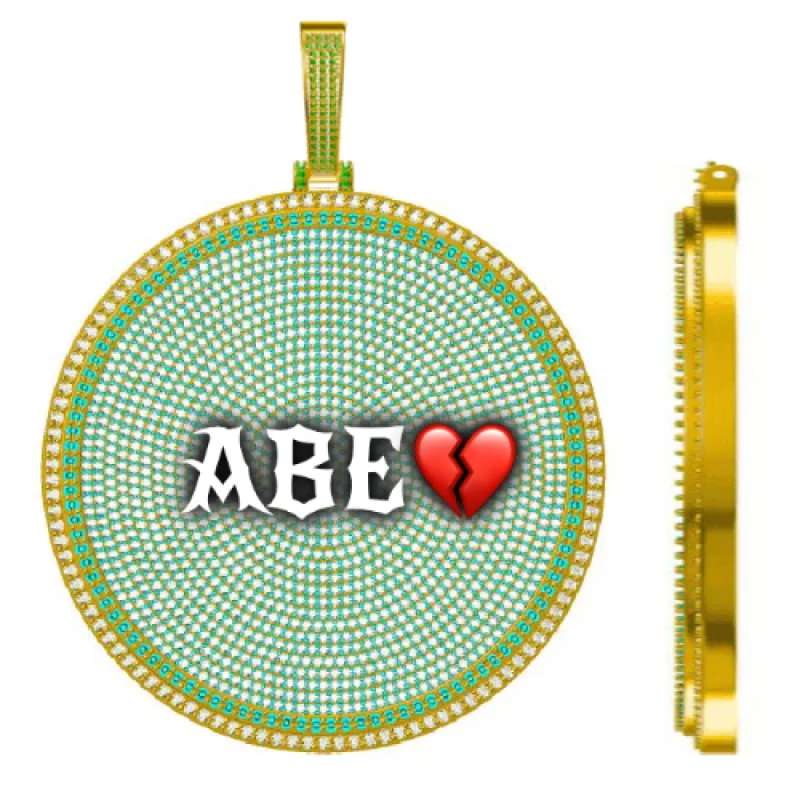 CUSTOM LETTER NECKLACE 3D BIG DISC sold by The GUU Shop