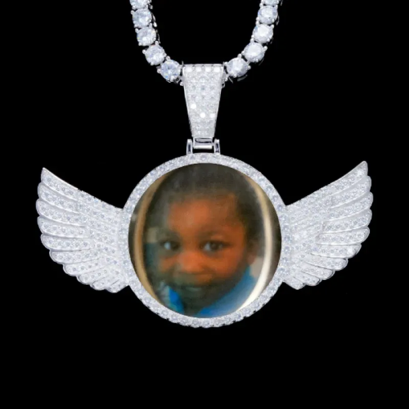925S & VVS Moissanite 3D Wing Custom Picture Pendant sold by The GUU Shop